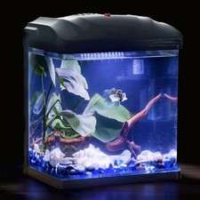 2 Gallon Fish Tank, Betta Fish Tank Small Aquarium Starter Kits Self Cleaning...