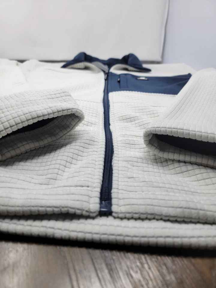 New Balance - Men's Knit "GRID" Fleece Full-zip Jacket Navy/White | NWT Sz M - Image 4 of 4