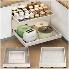 2Pc Pull out Cabinet Organizer,Width (14"-21"),Depth(17"-24") Expandable with...