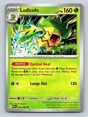 Ludicolo 007/094 Uncommon Phantasmal Flames Pokemon Lightly Played