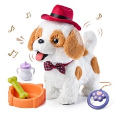 OR OR TU Walking Barking Licking Toy Dog w/ Remote Leash, Plush Puppy Electronic