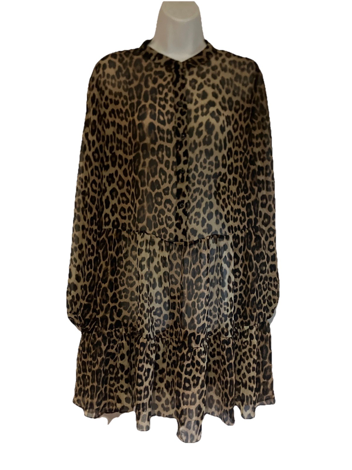 H&M Leopard Print Sheer Dress Medium 