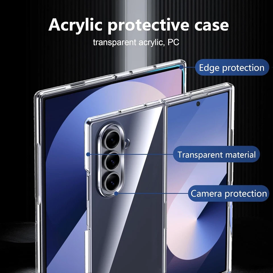 Cover per Samsung Galaxy Z Fold 7 Case Con Ultrasottile & Acrilico Trasparente C - Immagine 4 di 4