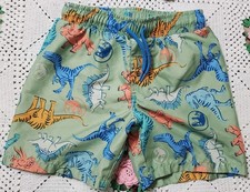 Universal City JURASSIC WORLD Green Swim Shorts Boys 3T Dinosaur Trunks