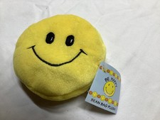 Vintage RARE '90's YELLOW SMILEY FACE BEAN BAG 5.5" w/Tag