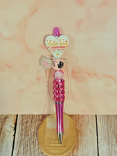 Beaded pen Custom Gifts basket fillers Collect Journal Thank You pen Pink