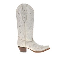 Corral Boots Embroidered And Crystals Bone Snip Toe Pull On Cowboy Womens Size
