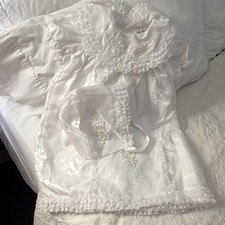 Angel BP 1101 White Polyester Christening Outfit w/ Bonnet, Size L