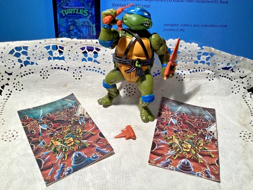 Vintage 1988 Leonardo TMNT Playmate Teenage Mutant Ninja Turtle Figure Soft Head