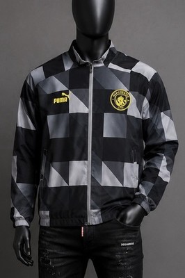 PUMA Manchester City Jacke Unisex Erwachsene Schwarz/Grau mit Reißverschluss