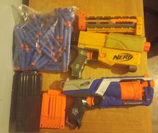 Nerf Bundle With 2 Blasters,Lots Of Darts And 2Magazines,All Works In Acceptable