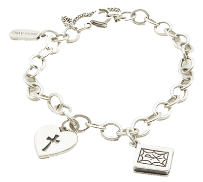 JAMES AVERY 925 Sterling Silver Vintage Cross & Bible Charmed