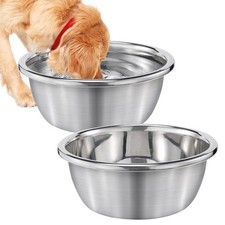 2Pcs 1.3 Gallons Food Grade Stainless Steel Large Dog Bowls