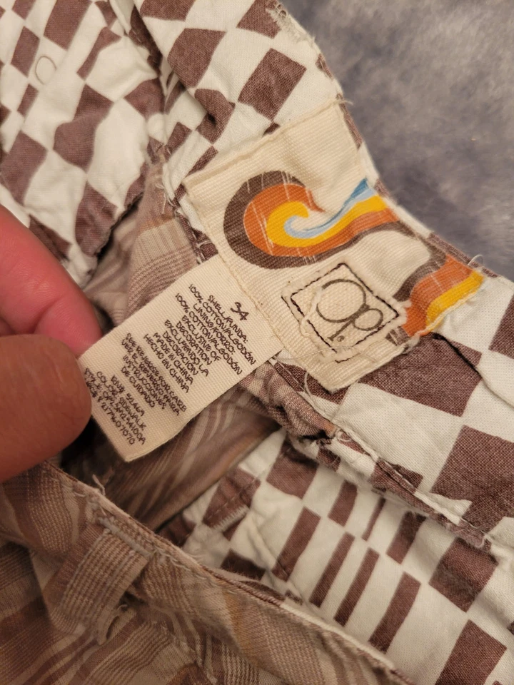 Pantalones Cortos OP Ocean Pacific Hombres 34 Cuadros Tartán Gorp Inteligentes Informales Retro Ropa de Surf Foto 4 de 4