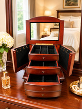 Bombay Wooden Jewelry Armoire with Mirror and...