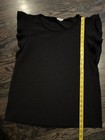Les Amis Black Clip Dot Ruffle Flutter Sleeve Blouse Women's Size Small — photo 4
