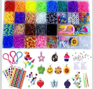 Rubber Band Bracelet Kit, Loom Making Kit for Girl, Loom Bands Refill Kits