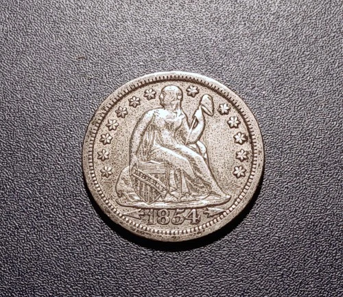 XF 1854-O Arrows Seated Liberty Dime