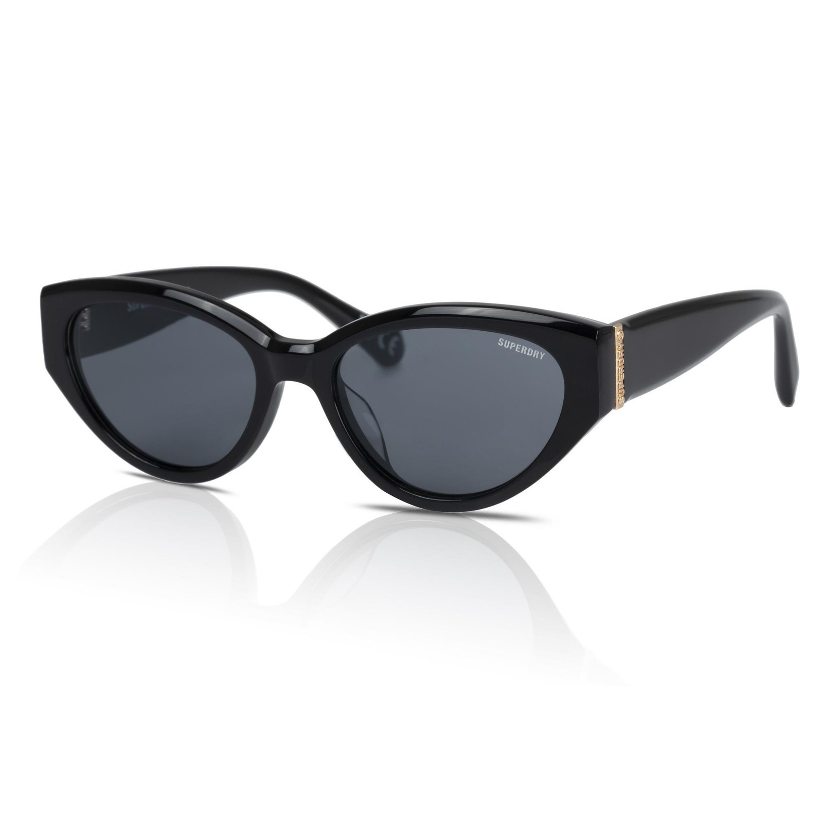 Superdry Sunglasses Women's SDS-5013 104 Black Gold/Solid Smoke