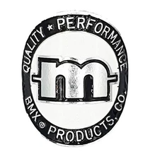 Mongoose - "BMX Products CO" Head tube badge - Black White - Old school bmx