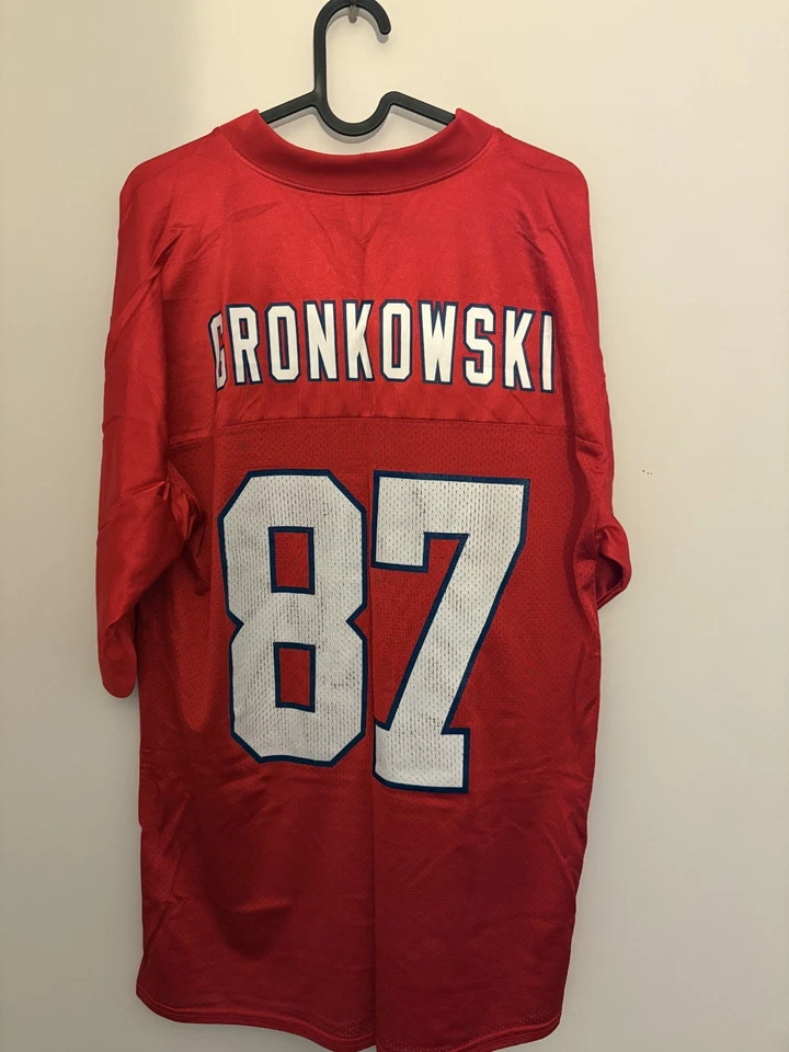 Rob Gronkowski #87 爱国者队红色锐步球衣男式中号 AFL 50 号布贴 — 第 2/3 张图片