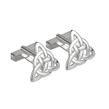 Rhodium Plated Men's Celtic Knot Cufflinks