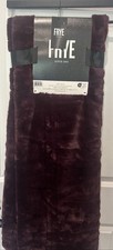 FRYE Faux Fur Throw Blanket 50 x 70" Dark Purple Red Merlot NWT Sofa Bedding