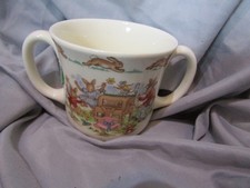 1936 Bunnykins Cup Mug Made In England Double Handled Dancing Playing Music