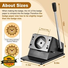 58mm Button Paper Cutter Punch Circle Graphics Badge Making Photopaper Art