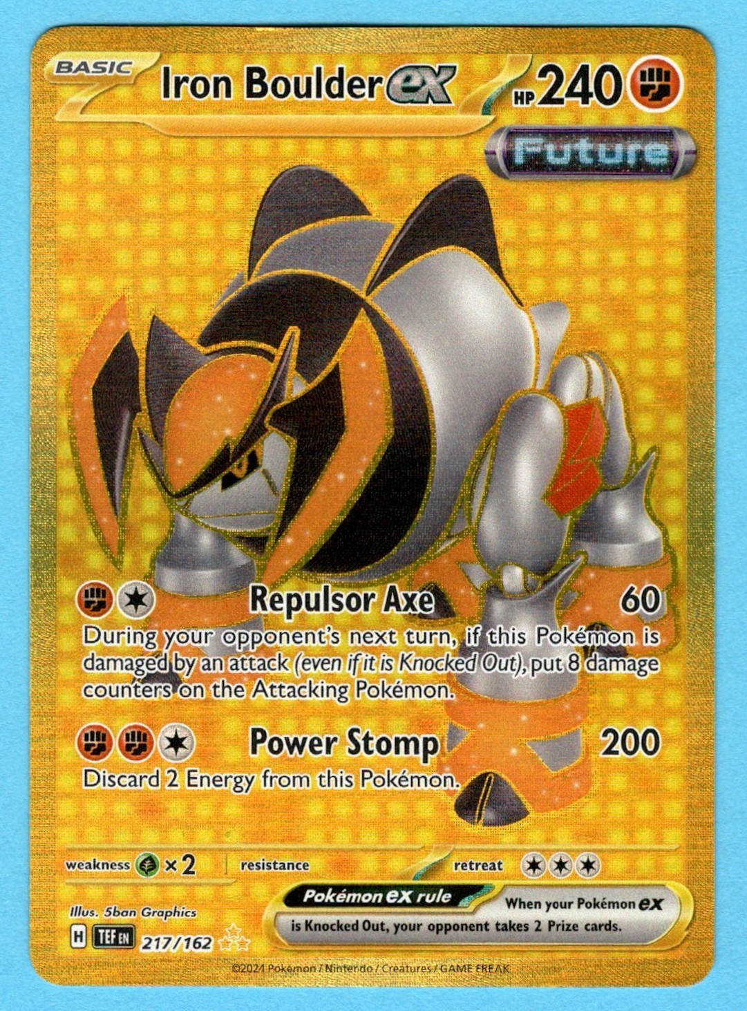 2024 Pokémon TCG Iron Boulder EX Scarlet & Violet Temporal Forces 217/162