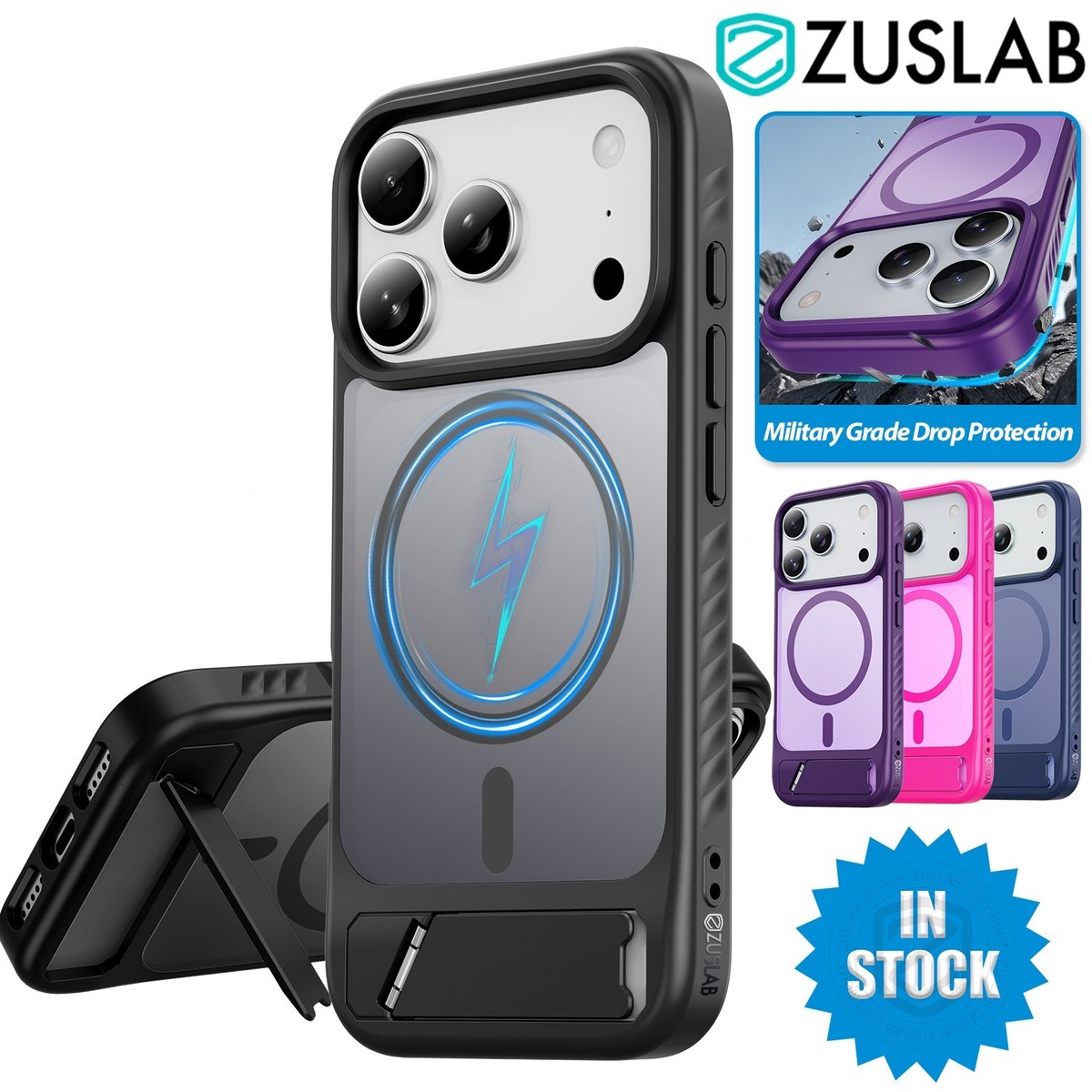 For iPhone 17 Air 16 15 14 13 Pro Max Plus Case Magnetic Kickstand