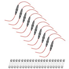 10 Pcs 6x30mm Inline Screw Type Fuse Holder 20 AWG Wire with 20 Pcs Glass Fuses