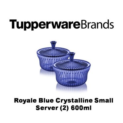 TUPPERWARE ROYALE BLUE CRYSTALLINE SMALL SAVER ( 2 Pieces ) 600ml