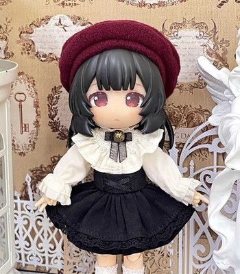 1/12 Long-sleeved Shirt Puffy Skirt Hat Clothes Model For Ob11 BJD Ymy Doll