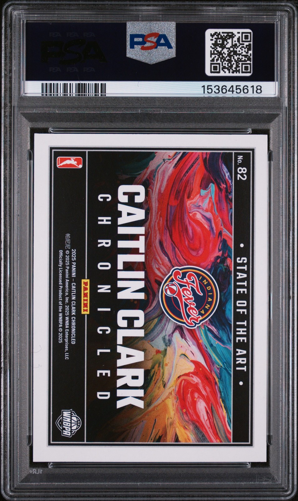 2025 PANINI CAITLIN CLARK CHRONICLED #82 CAITLIN CLARK PSA 8 view 2