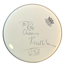 Phil Collins Genesis Signed Autograph Drumhead w/ Original Art Sketch - JSA COA