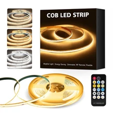 COB LED Strip Lights, 16.4Ft Dimmable White(2700K-6500K) LED Lights for Bedro...