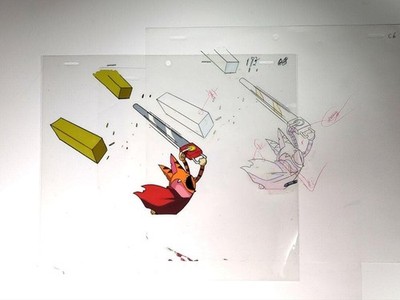 Cyborg Kurochan Cel Animation Cel Matatabi Kunstwerk Vintage Sammlerstück