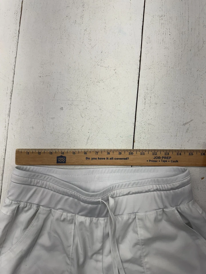 Pantalones exfoliantes Grey's Anatomy blancos lisos con cordón para mujer talla mediana Foto 4 de 4