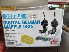 Non-Stick Double Belgian Waffle Maker with Digital Timer and Temperature Control