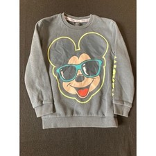 Disney Mickey Mouse Graphic Crewneck Sweatshirt Kids 7 8 Years Gray