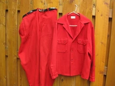 Vintage 1950s Chippewa Woolen Mills Red Wool Hunting Jacket & Pants Size Large