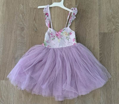 Glofallzique Girl s Size 2 Yrs Gorgeous Lavender Tutu Dress With Florals On Top
