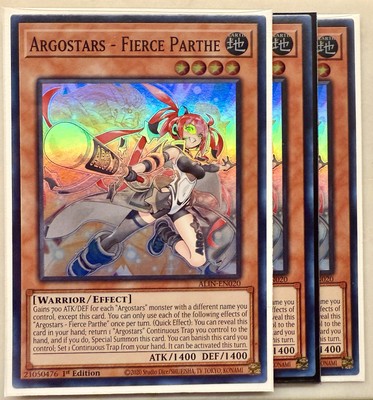 3x Argostars - Fierce Parthe 1st Edition Super Rare ALIN-EN020 Yu-Gi-Oh!