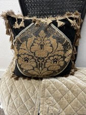 black chenille vine leaf Flower woven print d...