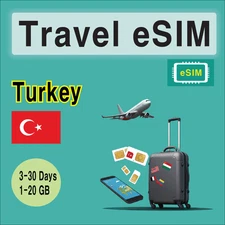 [eSIM] Turkey Travel SIM Card, 3-30 Days, 1-20GB, QR Code, Fast Delivery