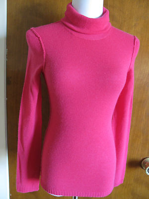 Bloomingdale Aqua Women's Ruby Rose Cashmere Turtleneck Back Detailed Sweater XS