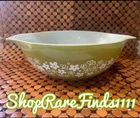Vintage PYREX #444 Spring Blossom Crazy Daisy Cinderella 4 QT Green Mixing Bowl
