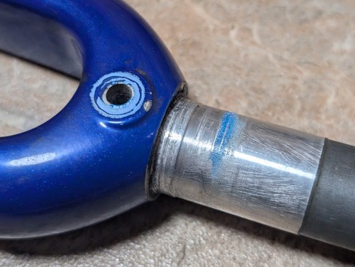 Vintage 90s Trek OCLV Carbon Fiber BLUE Road Fork 1" Threaded Blue 7" Steerer - Picture 3 of 12