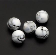 5 pc. Marble Silicone 15mm beads Food Grade silicone Solid color 1211910117
